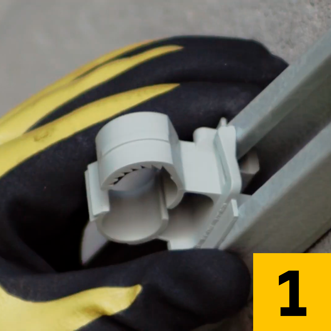 Twist the Smart Clamp into the strut channel
