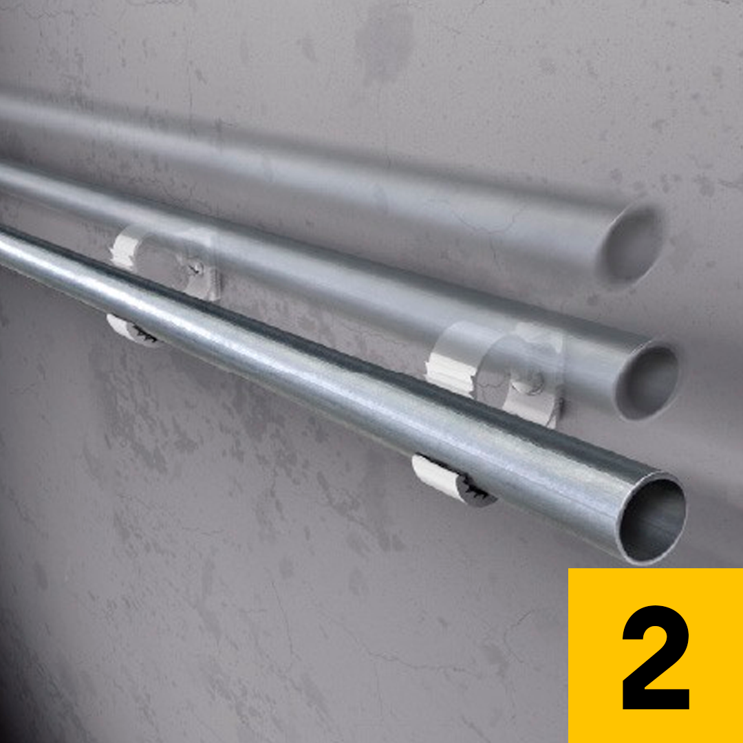 Place the conduit onto the clamp